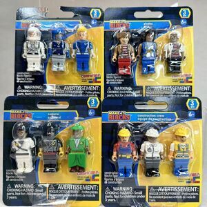 Make-It Blocks Figures SPACE PIRATES SAMURAI‎ CONSTRUCTION CREW Set 4 Pieces 12